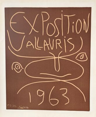 an image of a brown and white poster with writing on it