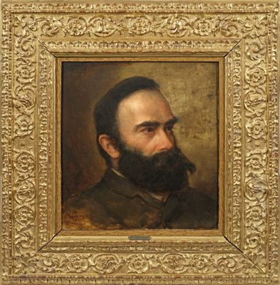 a painting of a man with a beard in a gold frame