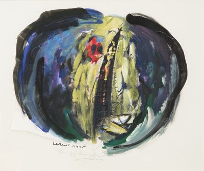 une image représentant un tableau d'une plante à fleur rouge