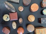 many different types of wooden objects on the table