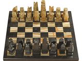 a chess board with a chess game set on top of it