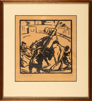 an image of a drawing of a man riding a horse