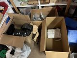 many boxes that are sitting on the floor next to each other