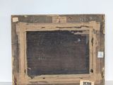 an old wooden picture frame with a blackboard in the middle
