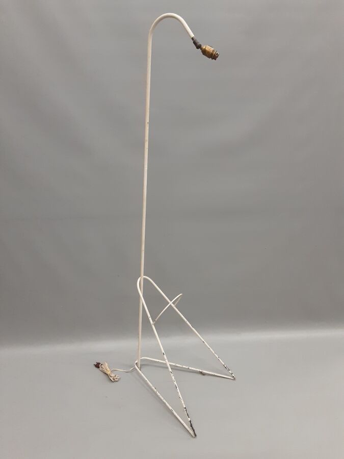 Lampadaire en métal laqué crème des années 1970 - 166 cm