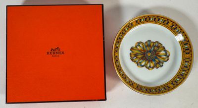 Petite Assiette Hermès – Chiens Courants Et D'Arrêt – Modèle Cailles – Vert – 17 Cm