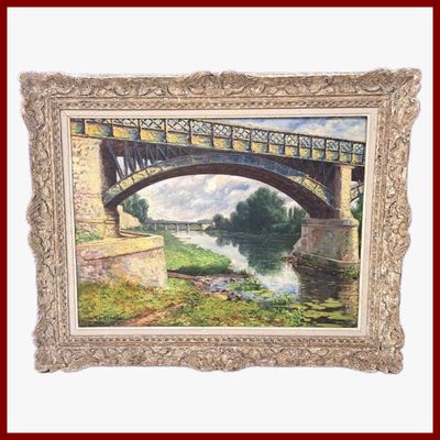 CHANOT Albert 1881-1963 : Paysage fluvial.