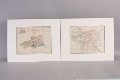 two framed maps of the city of new york, new york and new york