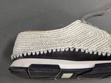 nike air vapor flyknit woven sneaker in white and black