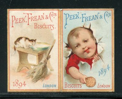 deux photos d'un bébé et d'un chat sur une carte postale