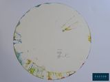 a picture of a paper plate with a clock on it