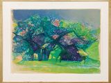 une image d'une peinture représentant un arbre dans un champ