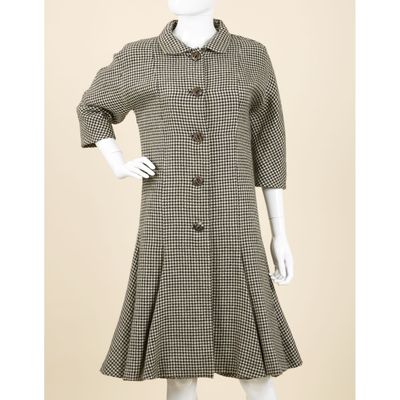 GRÈS, Circa 1965, Manteau coupe patineuse en laine imprimée …
