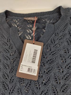 a close up of a sweater with a tag on it
