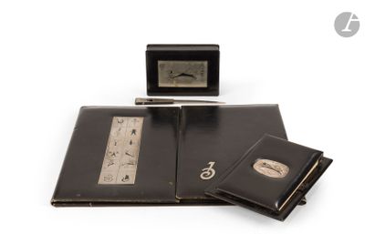 a black book with a picture of a bird on it