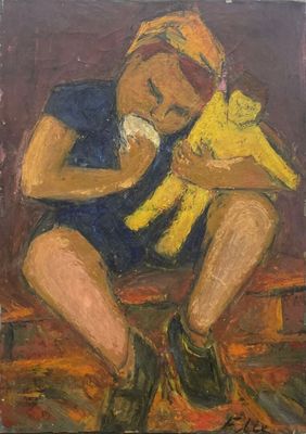 Fernand ELIE (1906-1992) Enfant et sa poupée