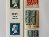 four different types of postage stamps are on a white surface