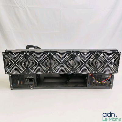 a close up of a computer power supply unit with four fans
