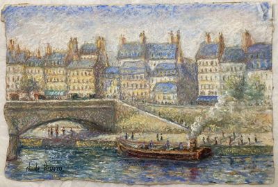 Hugues Claude PISSARRO (1935) Le quai des tanneries à Lyon