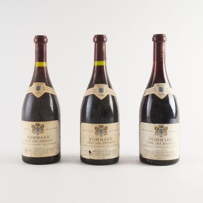 trois bouteilles de vin sont alignées sur une surface blanche