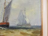 a painting of a sailboat in the water