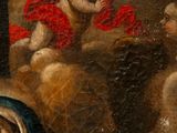 an image of a painting of the virgin and child in the clouds