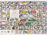 an image of a drawing of a game board with animals on it