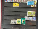 a picture of a black board with stamps on it
