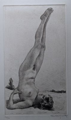 Ferdinand SCHULTZ-WETTEL (1872/76-1957) , Nu féminin dans un…