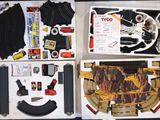 a box with various items in it on a table
