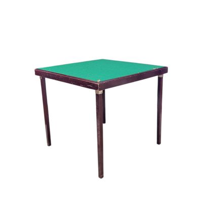 TABLE DE BRIDGE carrée en bois teinté acajou à piétement pli…