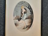 une image d'un tableau représentant une femme en robe bleue
