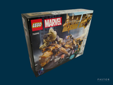 a box of legos with a picture of a man on a motorcycle