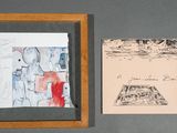 une photo d'une photo et un dessin accroché au mur