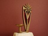 a sculpture of a star on top of a table