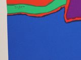 an image of a colorful painting of a person on a surfboard
