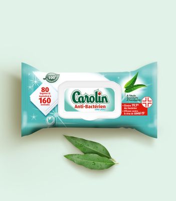145 / LOT DE 10 CAROLIN - Lingettes Maxi Anti-Bacterie…