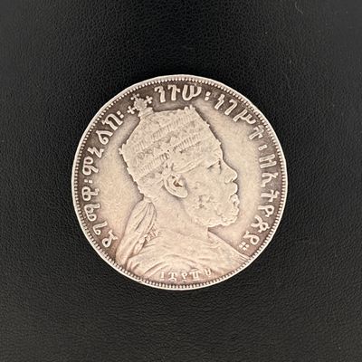 ETHIOPIE. Monnaie 1 Birr en argent Menelik II, 1889-1913, Pa…