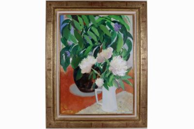 BOUCHERY Michel (1929-2003) Pivoines blanches - Photo 1