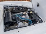 a small engine in the back of a white car