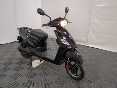 a scooter that is parked in a room