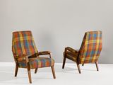 paire de fauteuils de salon du milieu du siècle, dans le style de [nom de personne]