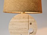 a lamp that has a wooden elephant on top of it