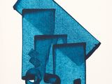 une image représentant un dessin bleu d'une maison avec une fenêtre