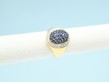blue druzy drusy ring on a white napkin
