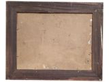 an old photo of a picture frame with a brown background