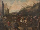 an image of a painting of a group of men on horseback