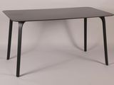 a black table with a black top and black legs