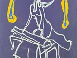 une image d'un tableau représentant une femme assise sur un banc