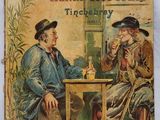 un vieux livre sur lequel figure l'image de deux hommes assis à une table